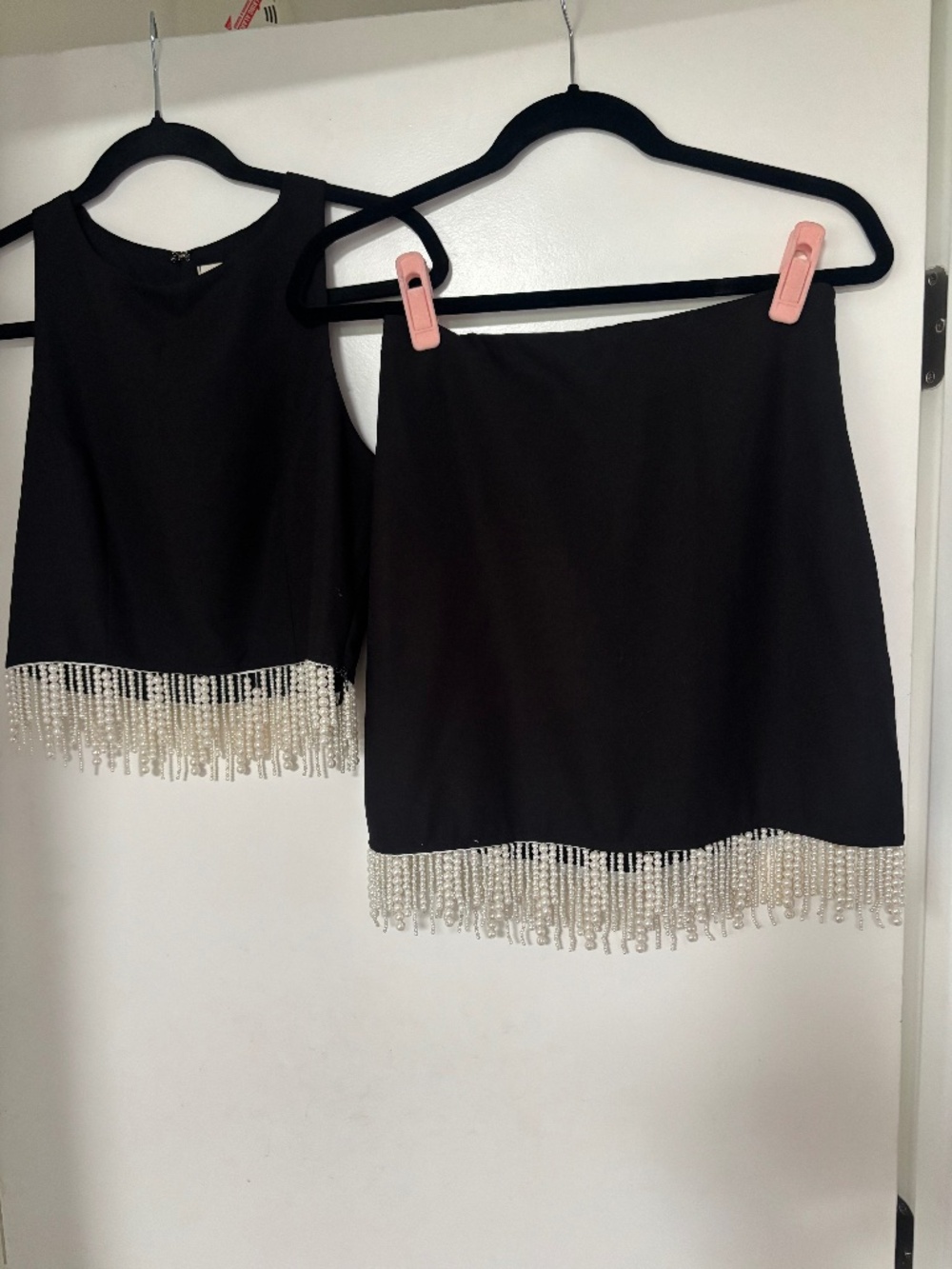 Black Beaded Fringe Mini Skirt - Women